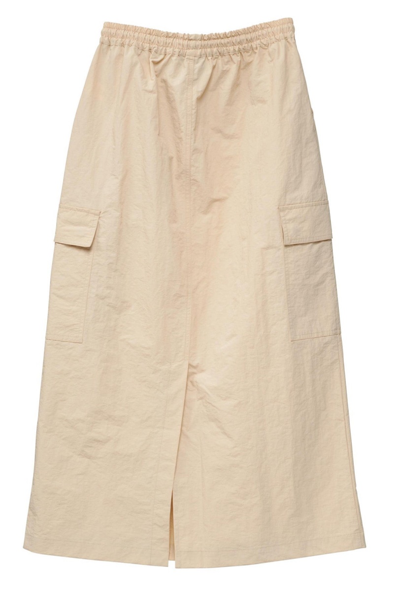 White Sand Stüssy Nylon Cargo Midi Skirt | LKNGRQ-983