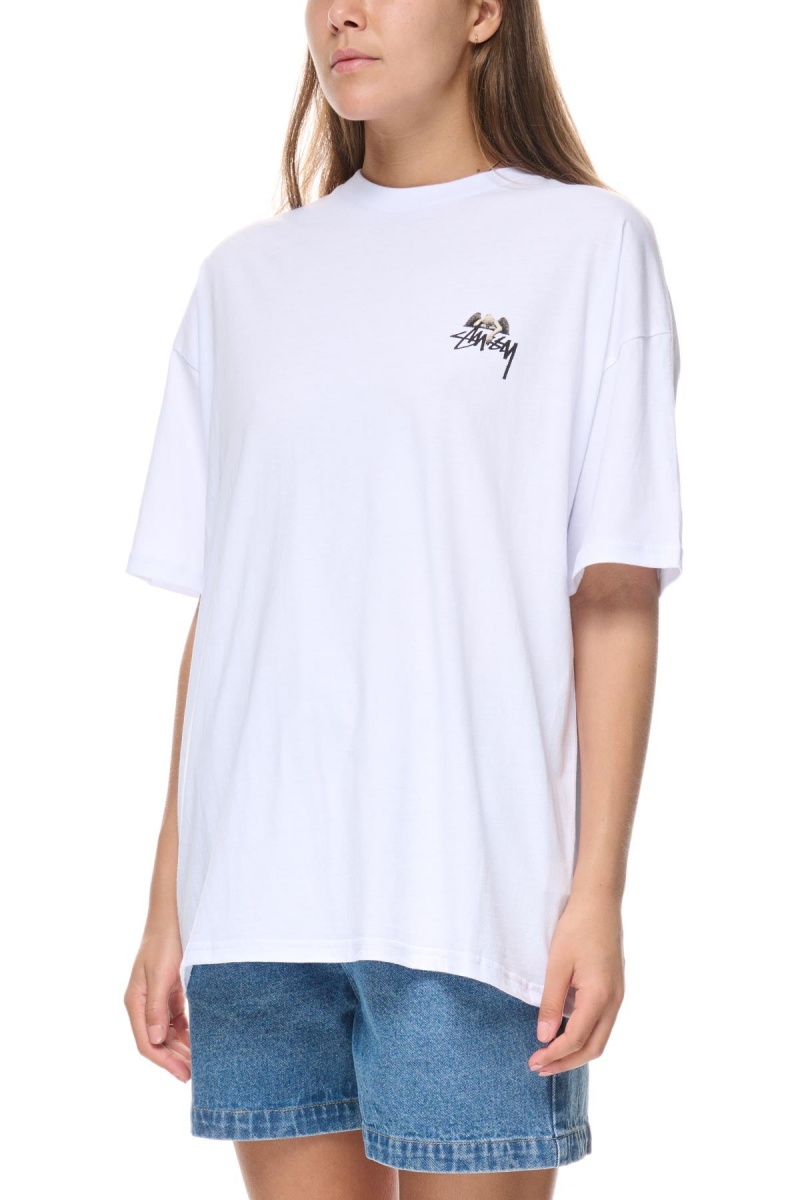 White Stüssy Angel Relaxed Tee | MDNRHT-862