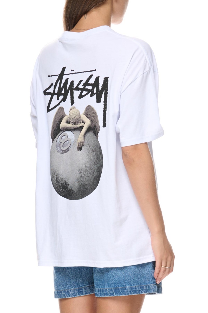 White Stüssy Angel Relaxed Tee | MDNRHT-862