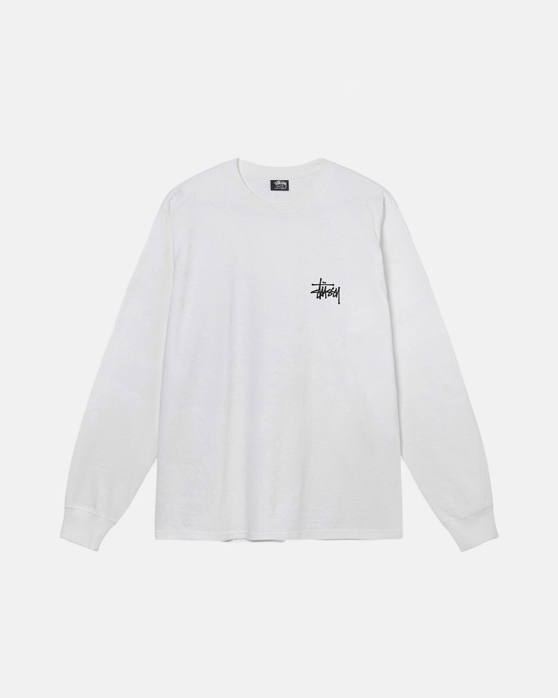 White Stüssy Basic Stussy Ls Tee | FTBN9-7063