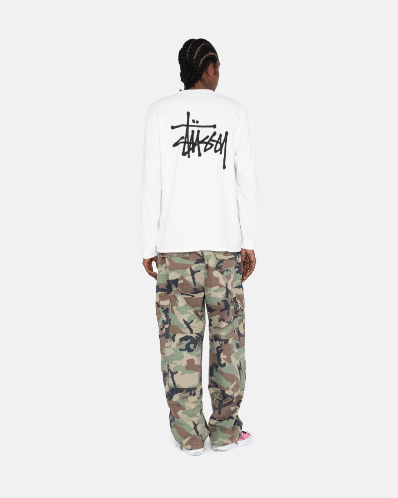 White Stüssy Basic Stussy Ls Tee | FTBN9-7063