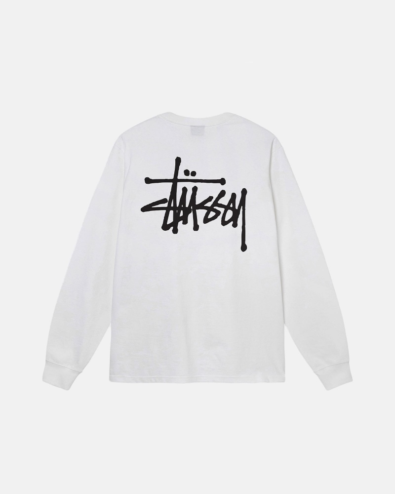 White Stüssy Basic Stussy Ls Tee | FTBN9-7063