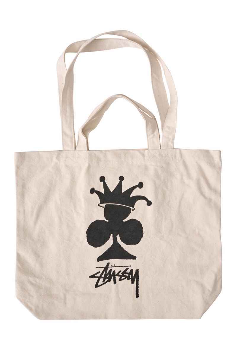 White Stüssy Club Crown Os Tote Bag | WUGJDC-029