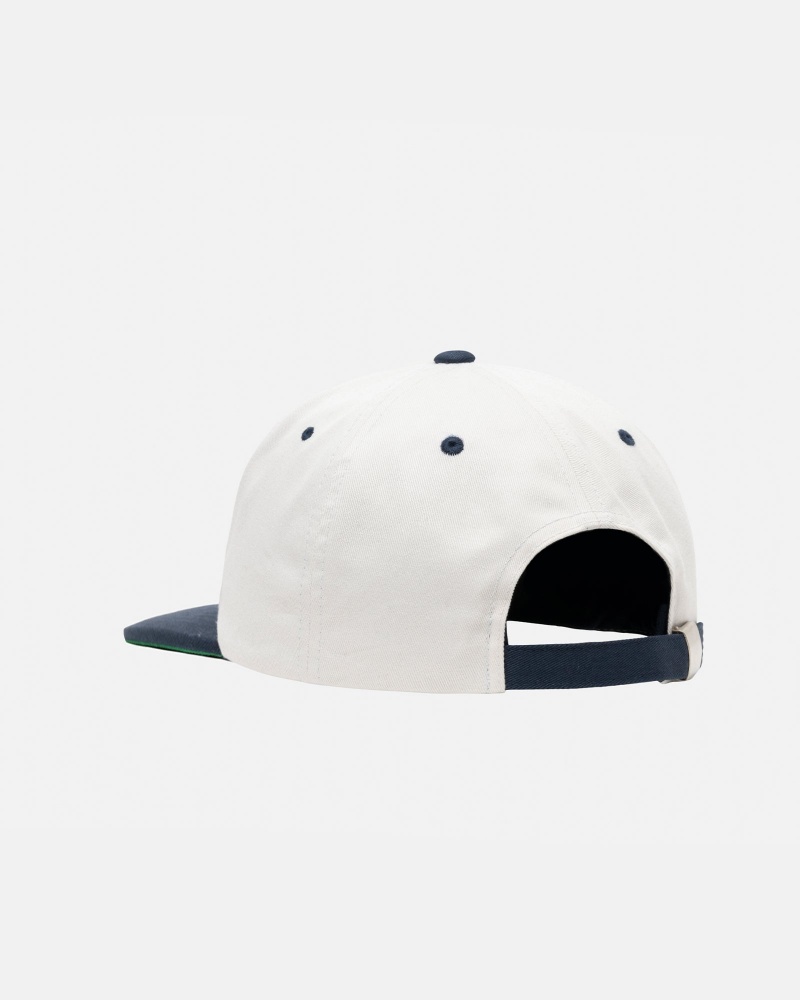 White Stüssy Mid-Depth Basic Star Strapback | KMVE-31856