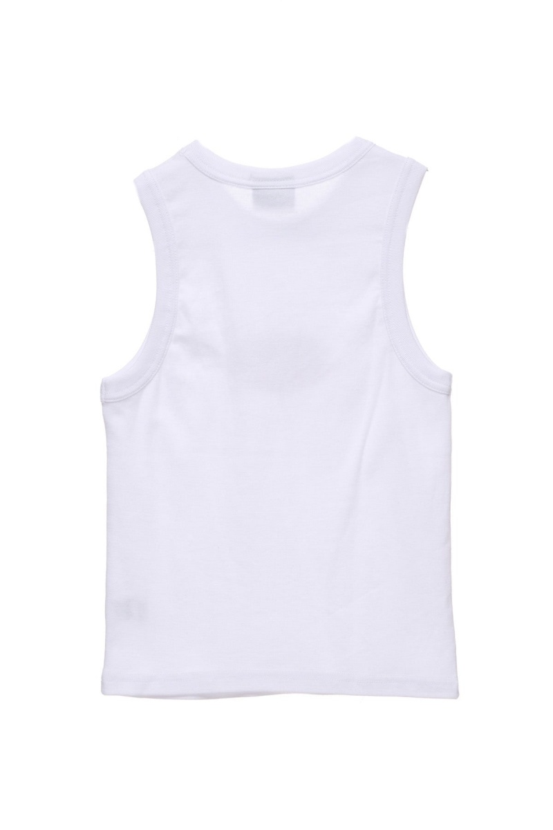 White Stüssy Points Rib Tank | BGIATY-302