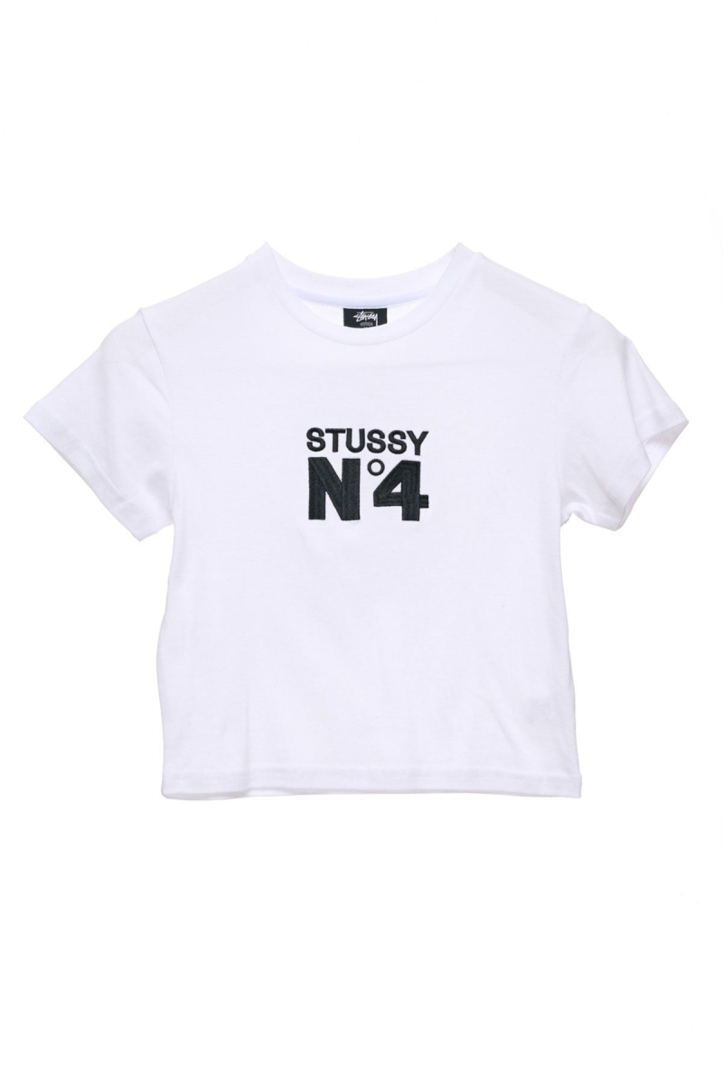 White Stüssy Stussy No4 Rib Tee | YRKPSG-392