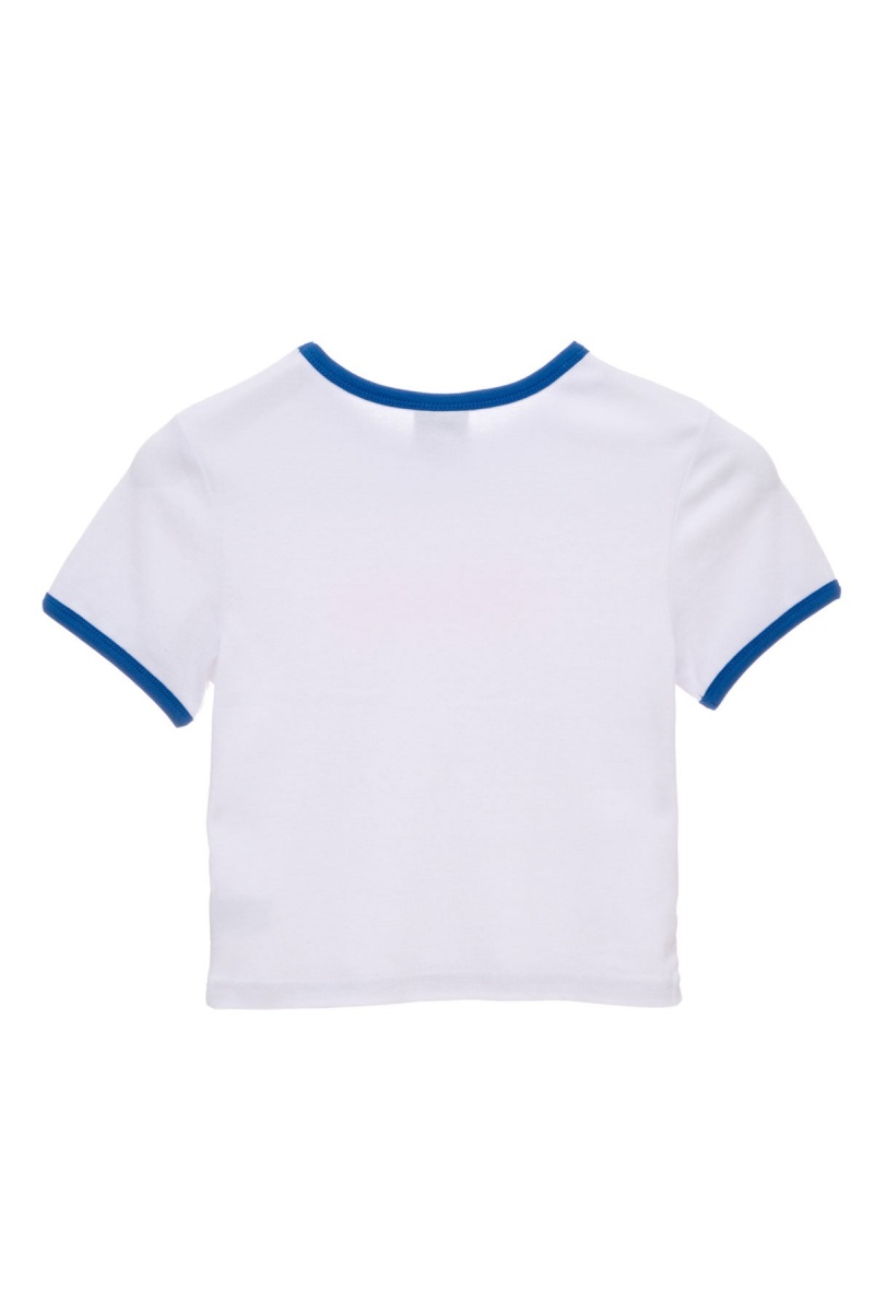 White/ Ultramarine Stüssy Stussy Ringer Tee | CMWJIG-486