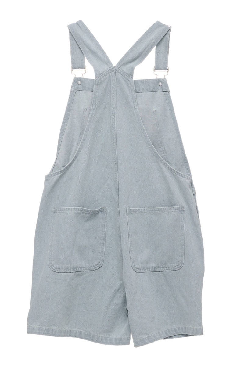 White Wash Denim Stüssy Nevada Denim Short Overall | NYRGCF-590