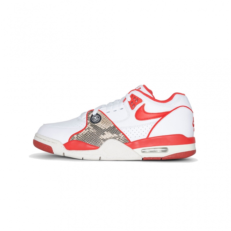 White / Habanero Red-Sail Stüssy & Nike Air Flight \'89 Low | LGWM9-0351