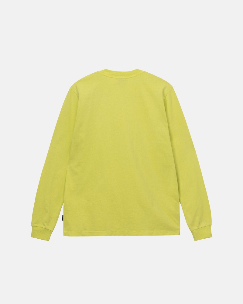 Yellow Stüssy Heavyweight Pigment Dyed Ls Crew | NOAJ-96320