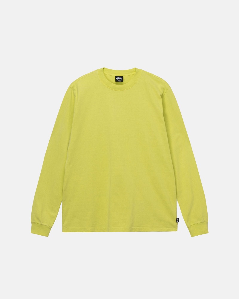 Yellow Stüssy Heavyweight Pigment Dyed Ls Crew | NOAJ-96320